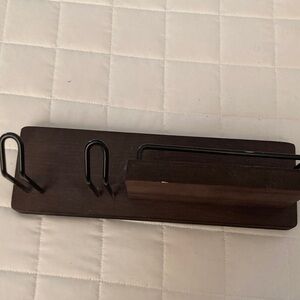 Wooden Hair Dryer Holder with Shelf